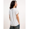 GYS Bamboo Viscose T Shirt for Women, Soft Short Sleeve V Neck Pajama Tops(White)