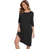 GYS Bamboo Viscose Women’s Nightgowns, Lightweight Ultra-Soft Sleep Dress(Black)