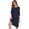 GYS Bamboo Viscose Women’s Nightgowns, Lightweight Ultra-Soft Sleep Dress(Navy)