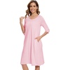 GYS Bamboo Viscose Women’s Nightgowns, Lightweight Ultra-Soft Sleep Dress(Pink)