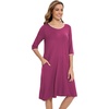 GYS Bamboo Viscose Women’s Nightgowns, Lightweight Ultra-Soft Sleep Dress(Purplish Red)
