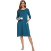 GYS Bamboo Viscose Women’s Nightgowns, Lightweight Ultra-Soft Sleep Dress(Teal Blue)