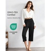 GYS Bamboo Viscose Women’s Pajama Pants, Ultra-Soft Capris with Pockets(Black)