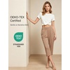 GYS Bamboo Viscose Women’s Pajama Pants, Ultra-Soft Capris with Pockets(Camel)