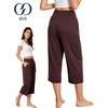 GYS Bamboo Viscose Women’s Pajama Pants, Ultra-Soft Capris with Pockets(Dark Brown)