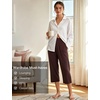 GYS Bamboo Viscose Women’s Pajama Pants, Ultra-Soft Capris with Pockets(Dark Brown)