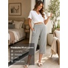 GYS Bamboo Viscose Women’s Pajama Pants, Ultra-Soft Capris with Pockets(Heather Grey)