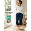 GYS Bamboo Viscose Women’s Pajama Pants, Ultra-Soft Capris with Pockets(Ink Blue)