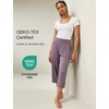 GYS Bamboo Viscose Women’s Pajama Pants, Ultra-Soft Capris with Pockets(Lilac Gray 5)
