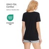 GYS Bamboo Viscose Women’s Pajama Tops, Lightweight Cooling Basic T-Shirt(Black)