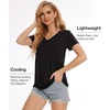 GYS Bamboo Viscose Women’s Pajama Tops, Lightweight Cooling Basic T-Shirt(Black)
