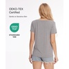 GYS Bamboo Viscose Women’s Pajama Tops, Lightweight Cooling Basic T-Shirt(Heather Grey)