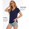 GYS Bamboo Viscose Women’s Pajama Tops, Lightweight Cooling Basic T-Shirt(Navy)