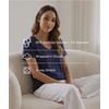 GYS Bamboo Viscose Women’s Pajama Tops, Lightweight Cooling Basic T-Shirt(Navy)