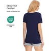 GYS Bamboo Viscose Women’s Pajama Tops, Lightweight Cooling Basic T-Shirt(Navy)