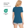 GYS Bamboo Viscose Women’s Pajama Tops, Lightweight Cooling Basic T-Shirt(Teal Blue)