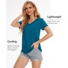 GYS Bamboo Viscose Women’s Pajama Tops, Lightweight Cooling Basic T-Shirt(Teal Blue)