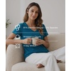 GYS Bamboo Viscose Women’s Pajama Tops, Lightweight Cooling Basic T-Shirt(Teal Blue)