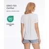 GYS Bamboo Viscose Women’s Pajama Tops, Lightweight Cooling Basic T-Shirt(White)