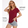 GYS Bamboo Viscose Women’s Pajama Tops, Lightweight Cooling Basic T-Shirt(Wine)
