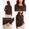 GYS Bamboo Viscose Women’s Pajama Tops, Long Sleeve Comfy Base Layer Tees(Dark Brown)