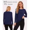 GYS Bamboo Viscose Women’s Pajama Tops, Long Sleeve Comfy Base Layer Tees(Navy)