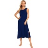 GYS Cooling Bamboo Viscose Long Nightgowns for Women(Navy)