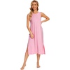 GYS Cooling Bamboo Viscose Long Nightgowns for Women(Pink)