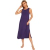 GYS Cooling Bamboo Viscose Long Nightgowns for Women(Purple)