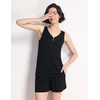 GYS Cooling Bamboo Viscose Pajamas for Women(Black)