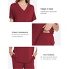 GYS Womens Bamboo Viscose Short Sleeve V-Neck Pajamas Set(Wine Red)