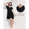 GYS Women’s Cooling Bamboo Viscose Nightgowns(Black)