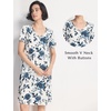 GYS Women’s Cooling Bamboo Viscose Nightgowns(Blue Rose)