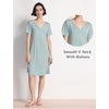 GYS Women’s Cooling Bamboo Viscose Nightgowns(Light Greyish Green)