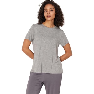 GYS Bamboo Viscose Cooling Pajama Tops for Women Short Sleeve Sleep T-Shirt(Heather Grey)
