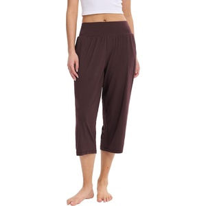GYS Bamboo Viscose Women’s Pajama Pants, Ultra-Soft Capris with Pockets(Dark Brown)