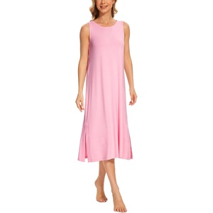 GYS Cooling Bamboo Viscose Long Nightgowns for Women(Pink)
