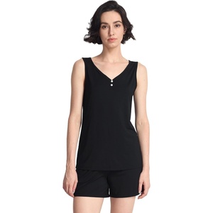 GYS Cooling Bamboo Viscose Pajamas for Women(Black)