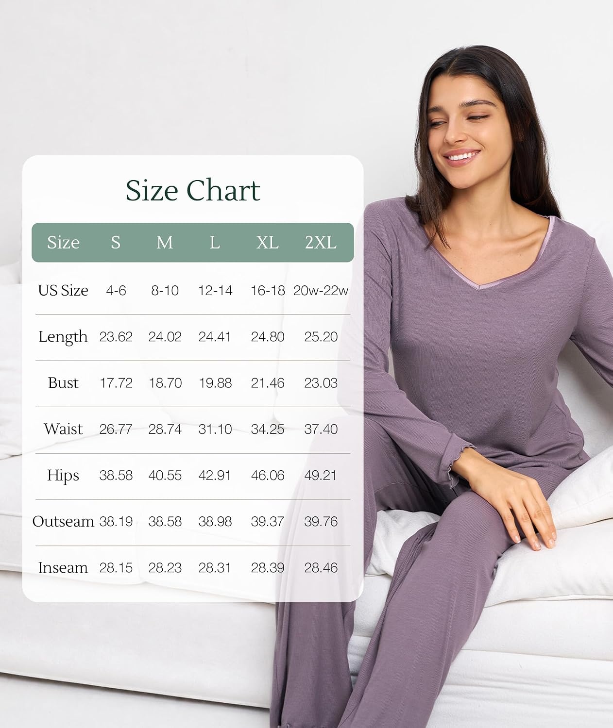 image:imageGYS Bamboo Viscose Pajamas for Women Long Sleeve Sleepwear for Hot SleepersBlack