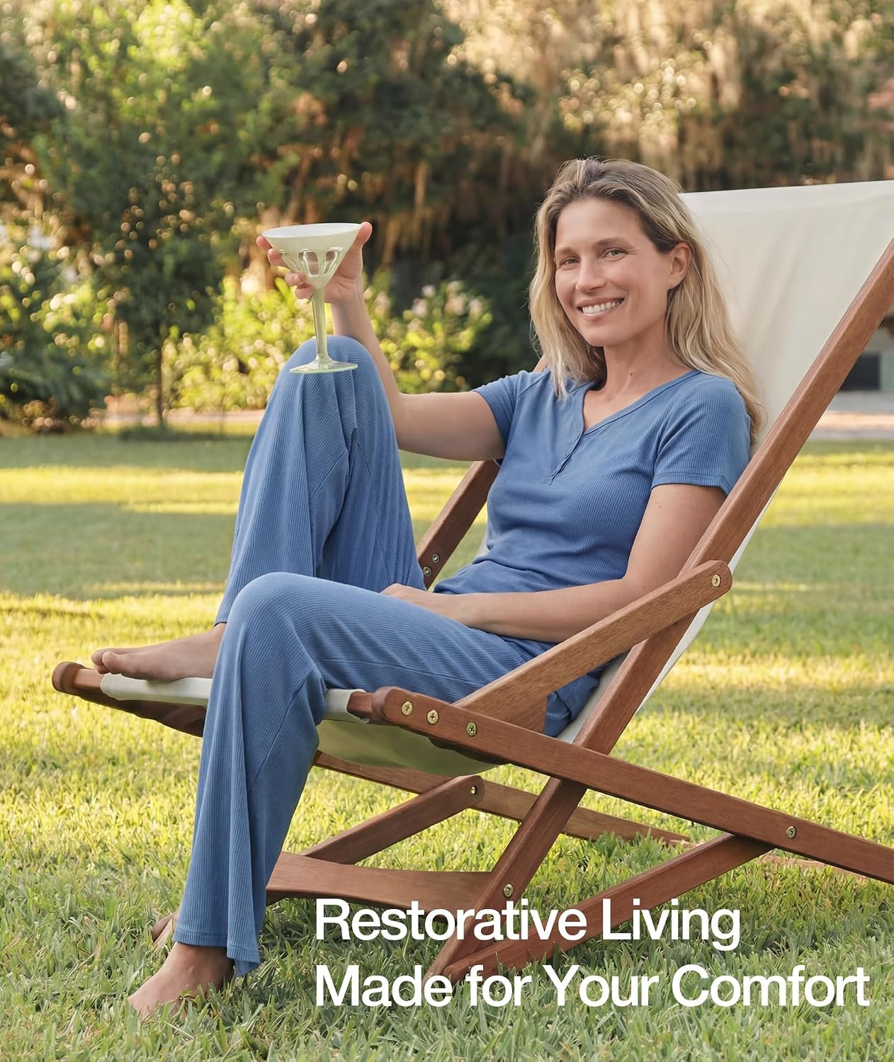 image:imageGYS Bamboo Viscose Pajamas for Women Set Butterysoft Loungewear PJs SetGrayish Blue