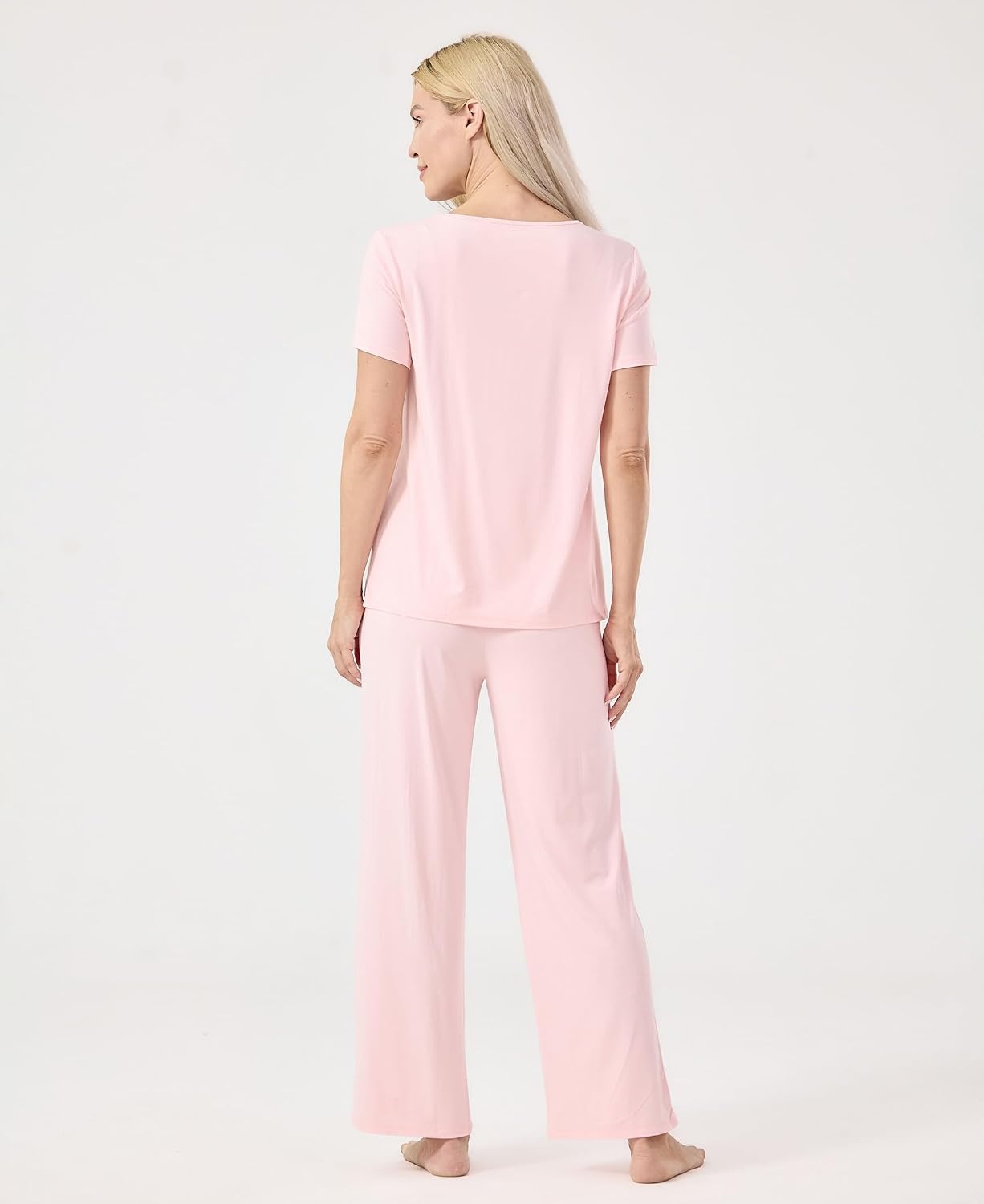 image:imageGYS Bamboo Viscose Pajamas for Women Set Short Sleeve Soft Summer SleepwearPink