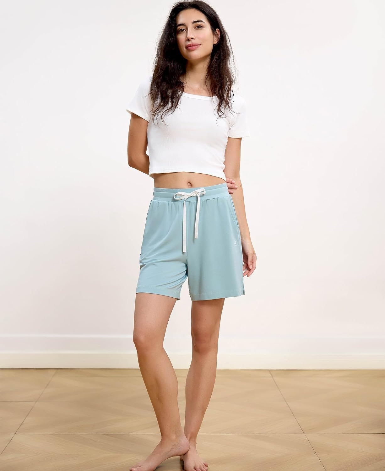 image:imageGYS Bamboo Viscose Womens Pajama Shorts with Pocketsturquoise