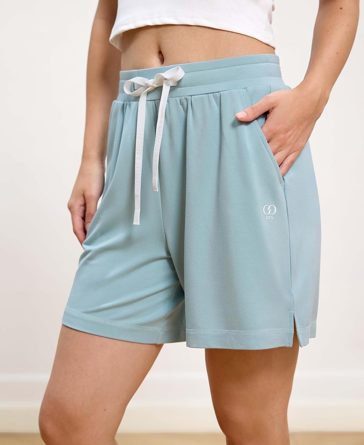image:imageGYS Bamboo Viscose Womens Pajama Shorts with Pocketsturquoise