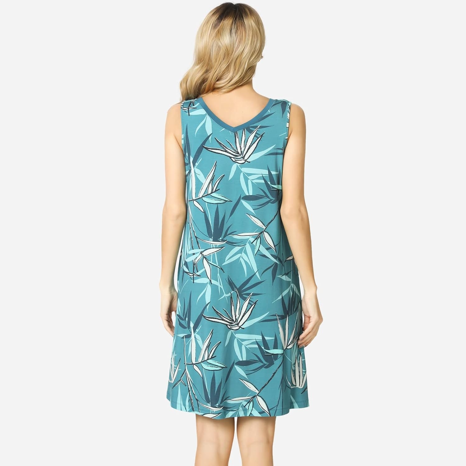 image:imageGYS Cooling Bamboo Viscose Sleeveless Nightgowns for WomenB Turquoise