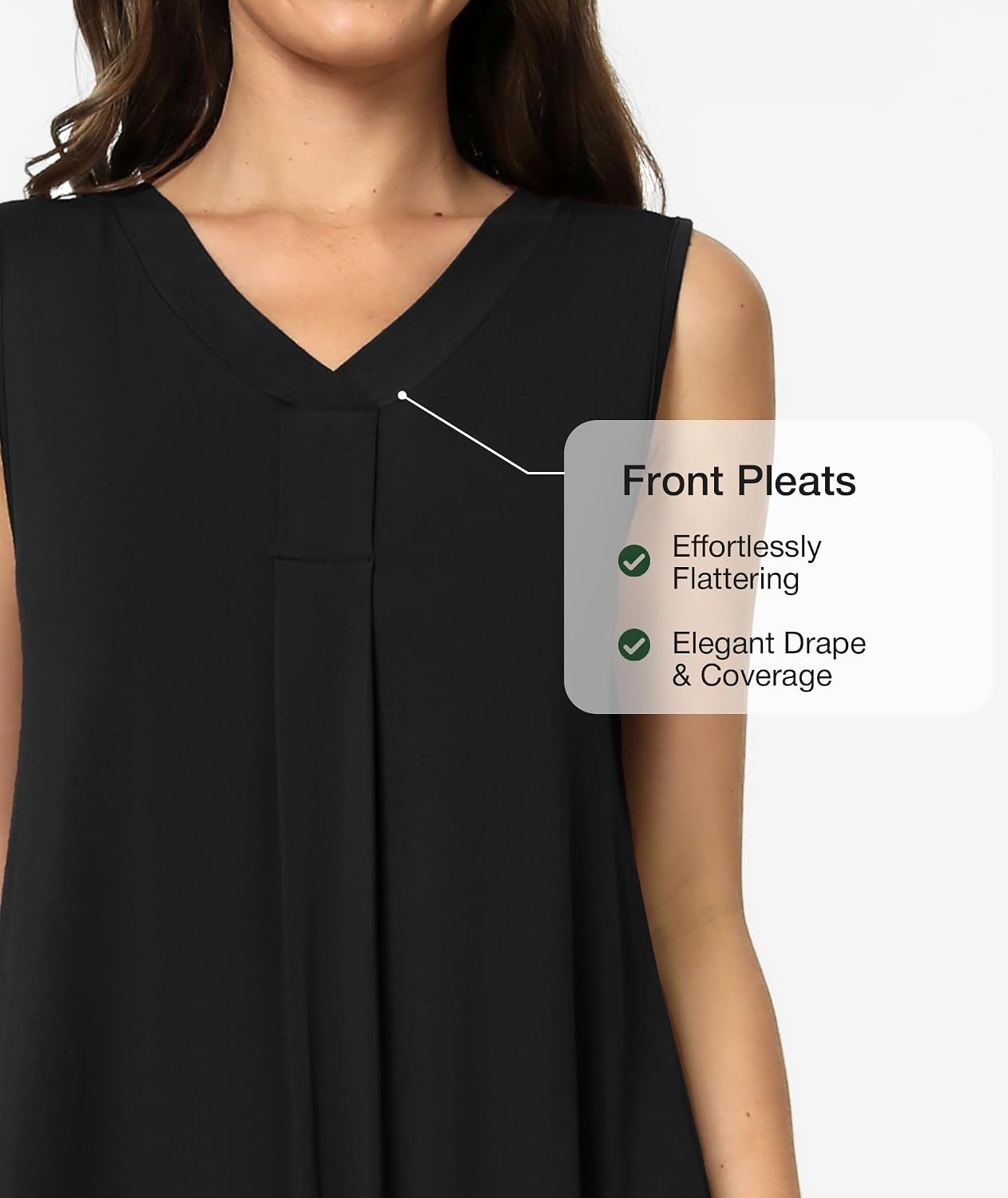 image:imageGYS Cooling Bamboo Viscose Sleeveless Nightgowns for WomenC Black