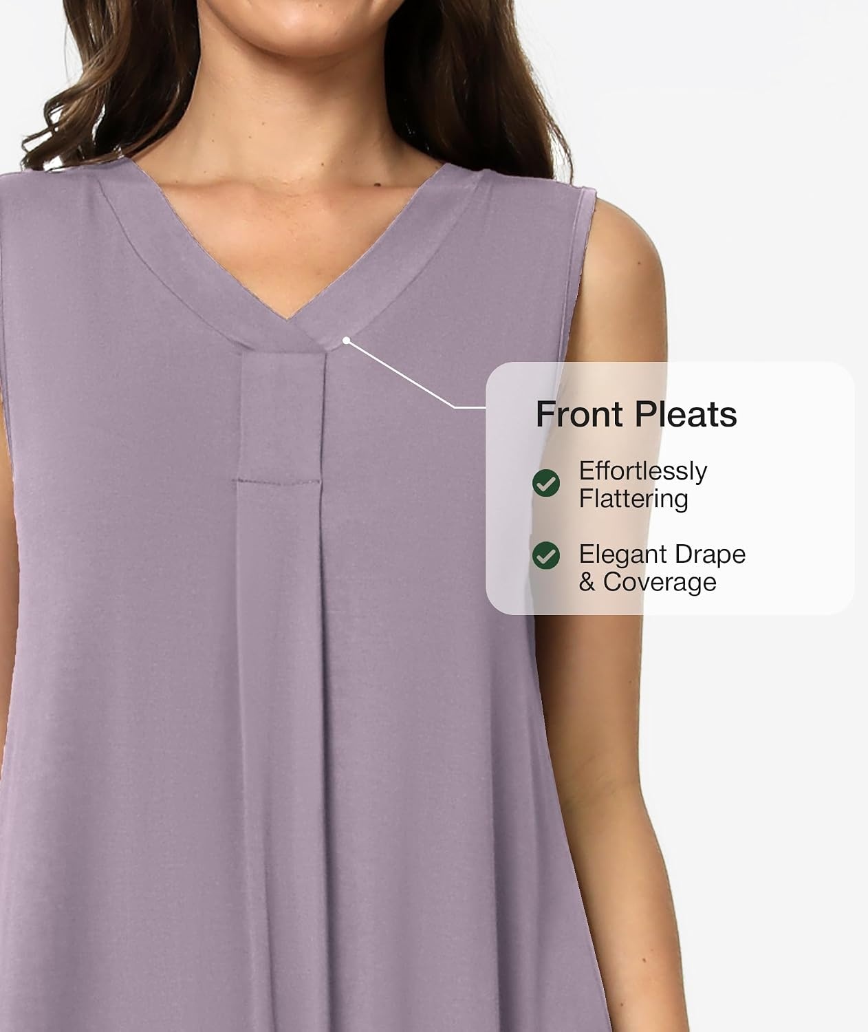 image:imageGYS Cooling Bamboo Viscose Sleeveless Nightgowns for WomenC Mauve Purple