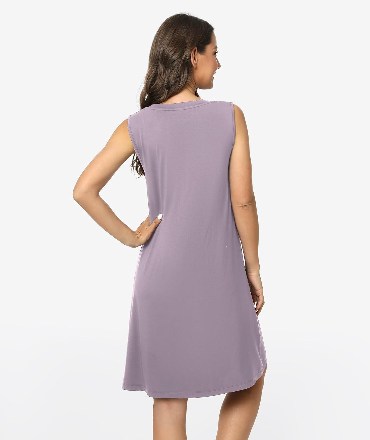 image:imageGYS Cooling Bamboo Viscose Sleeveless Nightgowns for WomenC Mauve Purple