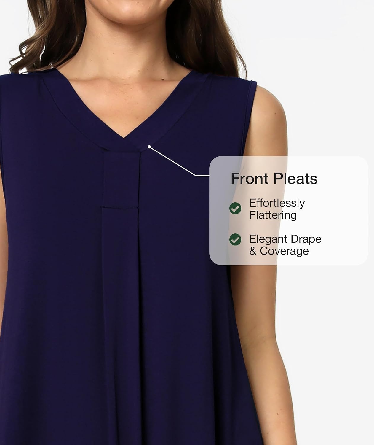 image:imageGYS Cooling Bamboo Viscose Sleeveless Nightgowns for WomenC Navy