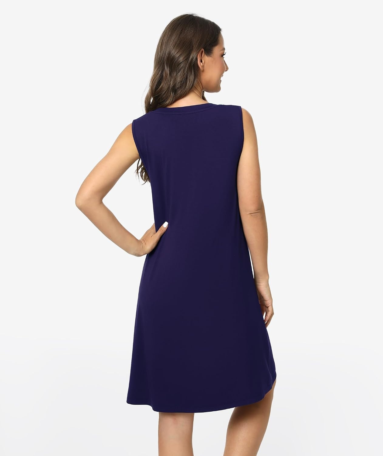 image:imageGYS Cooling Bamboo Viscose Sleeveless Nightgowns for WomenC Navy