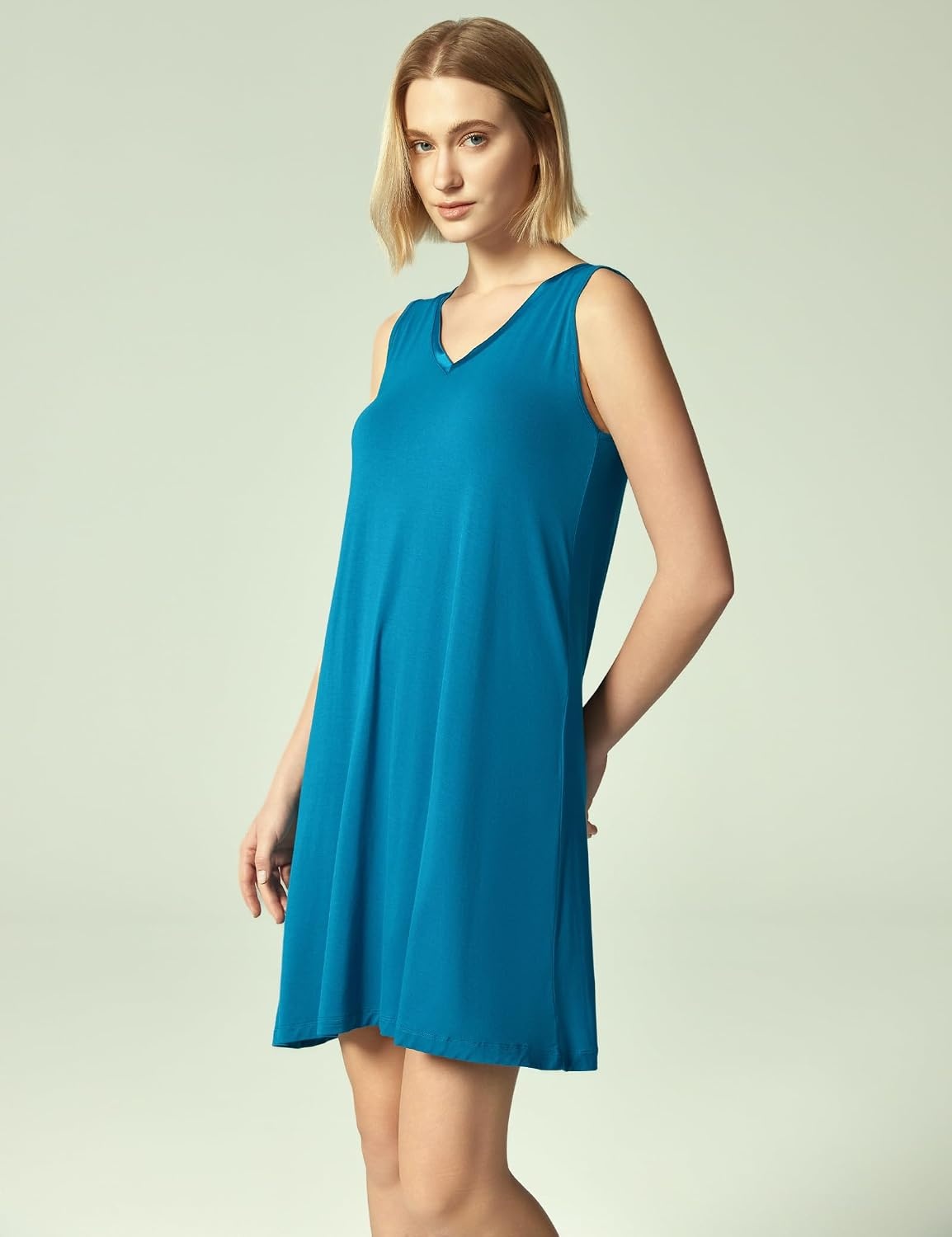 image:imageGYS Cooling Bamboo Viscose Sleeveless Nightgowns for WomenTeal Blue